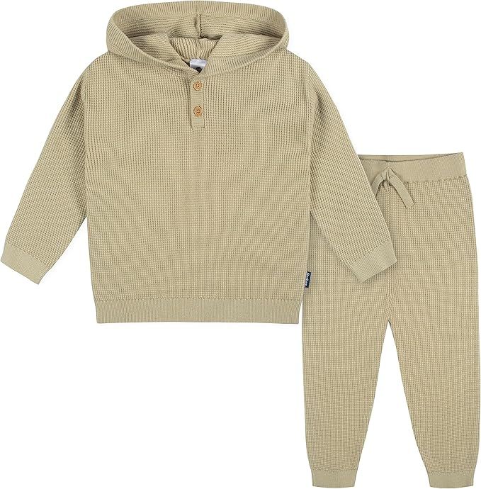 Gerber Baby Boys Toddler Sweater Knit Hooded Top and Pant Set | Amazon (US)