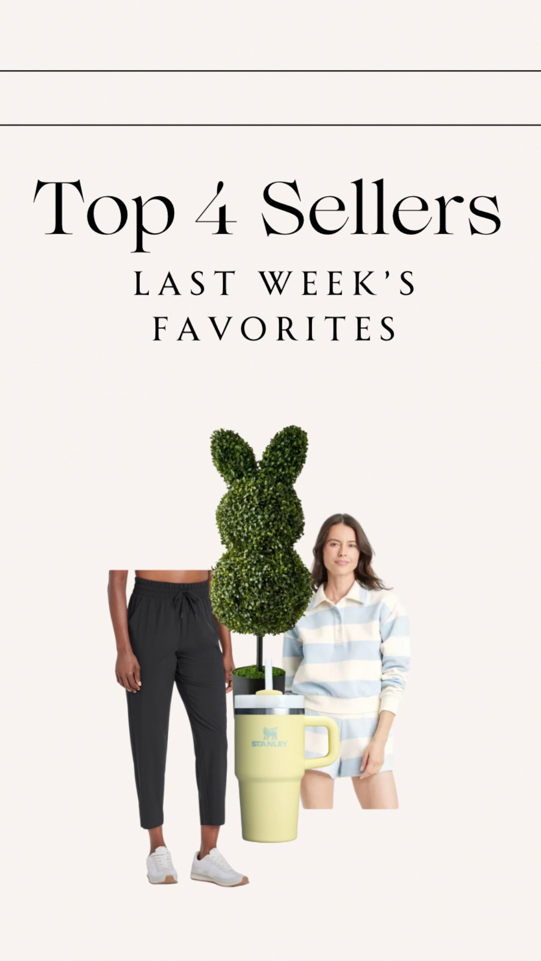 Last Week’s — top 4 sellers✨ 

#targetsale #targetcircle #circleweeksale #targetactive #activewear #outfits #styletip #outdoordecor #springdecor #walmartfinds #walmarthome #springdecor #targetfinds #stanleycup #stanley #topsellers #bestsellers 

#LTKSaleAlert #LTKStyleTip #LTKHome