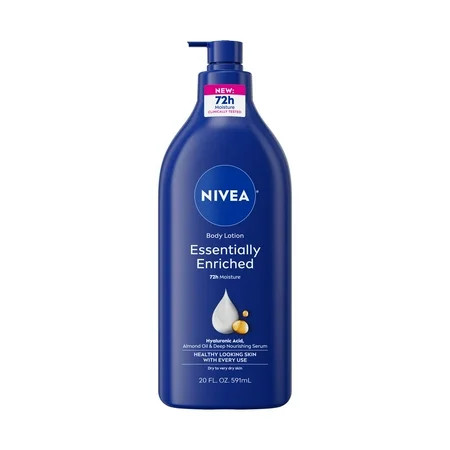 NIVEA Essentially Enriched Body Lotion for Dry Skin with Hyaluronic Acid and Almond Oil, 20 fl oz | Walmart (US)