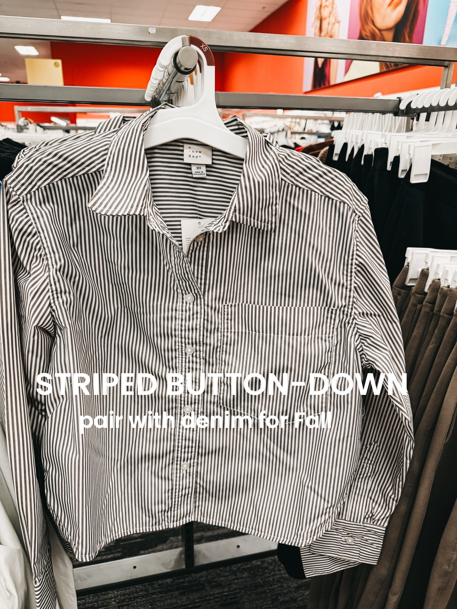 Cutest brown and white striped button down with a slight boxy crop length!

* pair with jeans for fall or open with a tank underneath! ￼

Target, target style, target fall fashion, fall outfit inspo

#LTKootd #LTKSaleAlert #LTKOver40