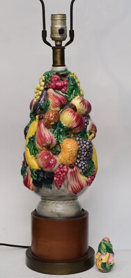 VINTAGE 1930'S POTTERY LAMP FRUIT TREE WITH MATCHING ORIGINAL FINIAL | eBay | eBay US
