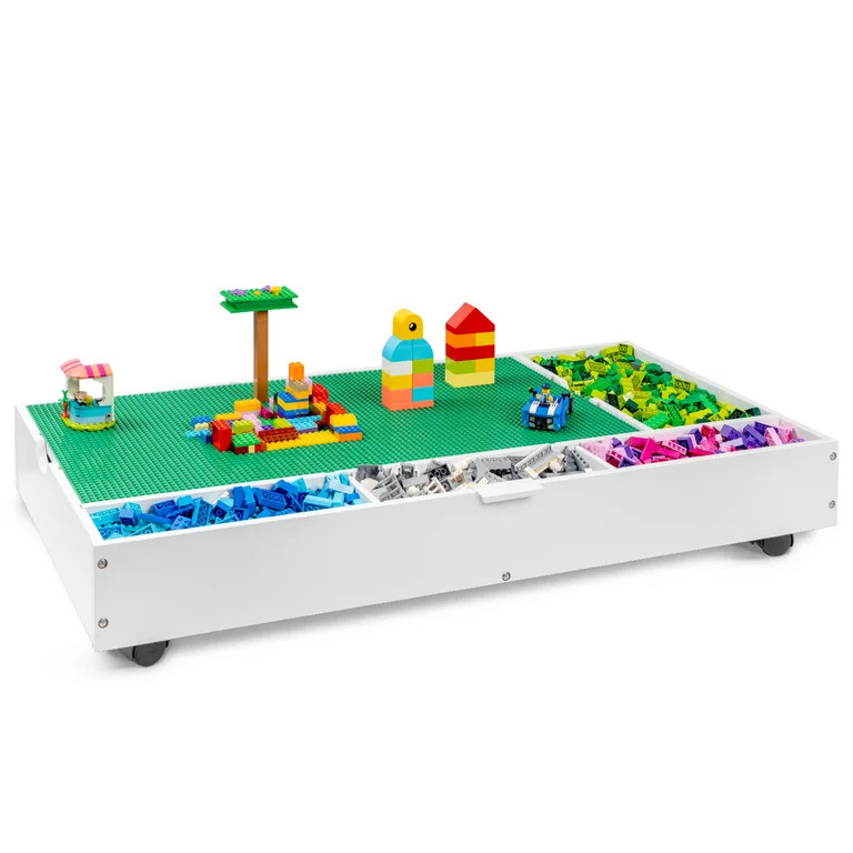Milliard The 2 in 1 Rollaway Play Table and Toy Organizer- Compatible with Lego Bricks, Cars and ... | Walmart (US)