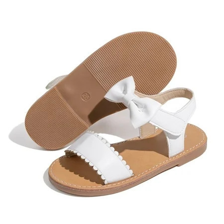 Meckior Toddler Girls Sandals Open Toe Summer PU leather Shoes for Little Kids | Walmart (US)