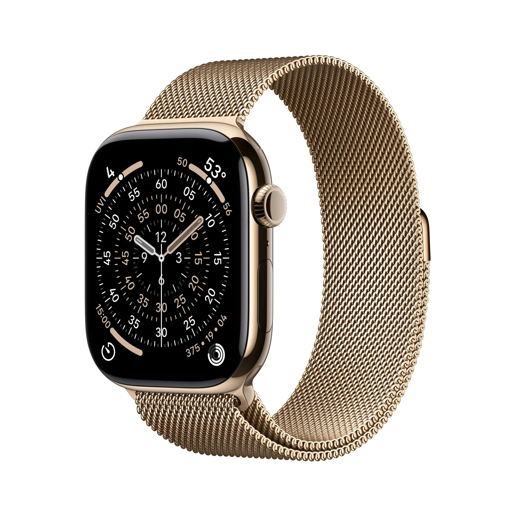 Apple Watch Series 11 GPS + Cellular 46mm Gold Titanium Case with Gold Milanese Loop - S/M | Walmart (US)