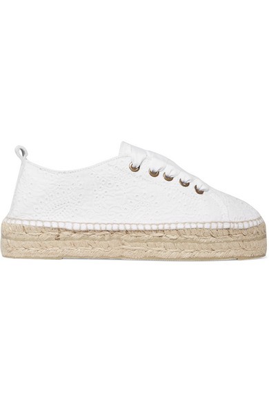 Manebi - Lace-up Broderie Anglaise Espadrilles - White | NET-A-PORTER (UK & EU)