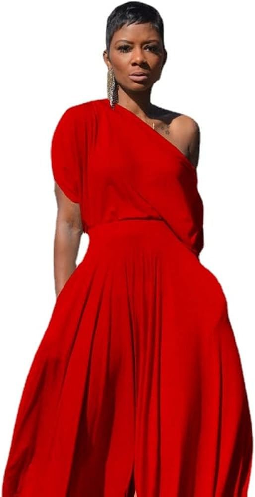 Hip Hop Women 2pcs Set Off Shoulder T-Shirt Tops and Loose Haren Pants Suit Sweatsuit Tracksuit T... | Amazon (US)