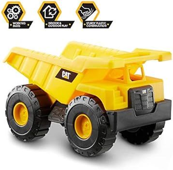 CatToysOfficial Construction 10 Inch Plastic Dump Truck Toy, Yellow, Black, 82021AZ004 | Amazon (US)