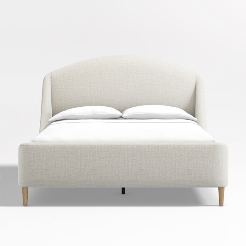 Lafayette Weave Natural Beige Upholstered Queen Bed Frame + Reviews | Crate & Barrel | Crate & Barrel