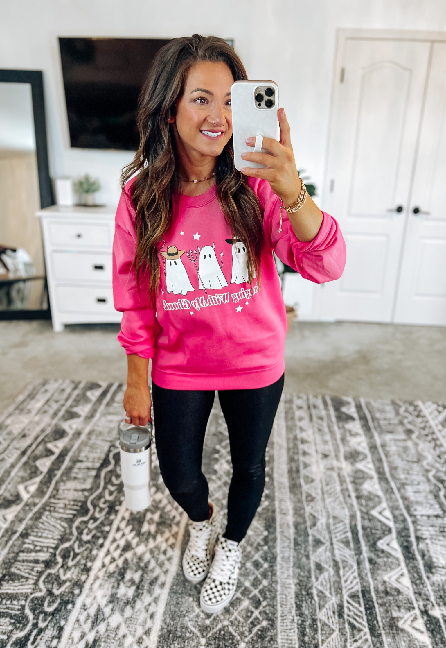 Cutest Halloween sweatshirt (“hanging with my ghouls”) under $11!! I sized up 1 to the medium. Faux leather leggings are under $15!! True to size 

#LTKSeasonal #LTKstyletip #LTKHoliday