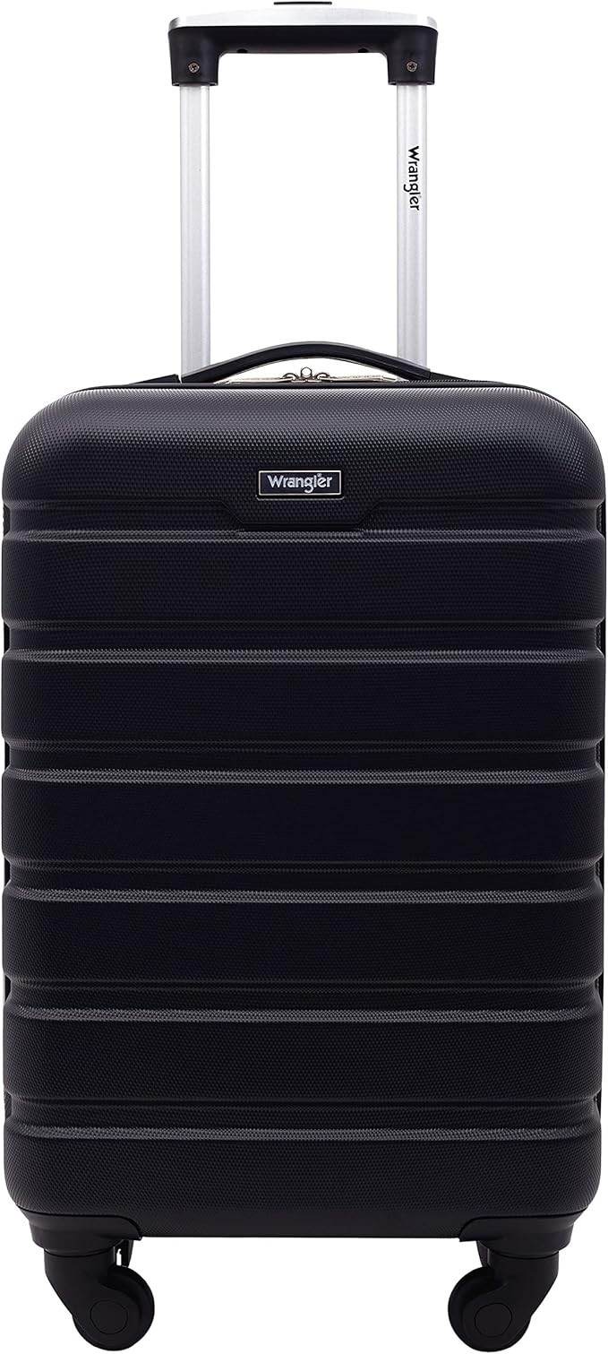 Wrangler Hardside Carry-On Spinner Luggage, Black, 20-Inch | Amazon (US)