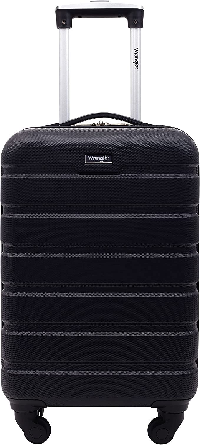 Wrangler Hardside Carry-On Spinner Luggage, Black, 20-Inch | Amazon (US)
