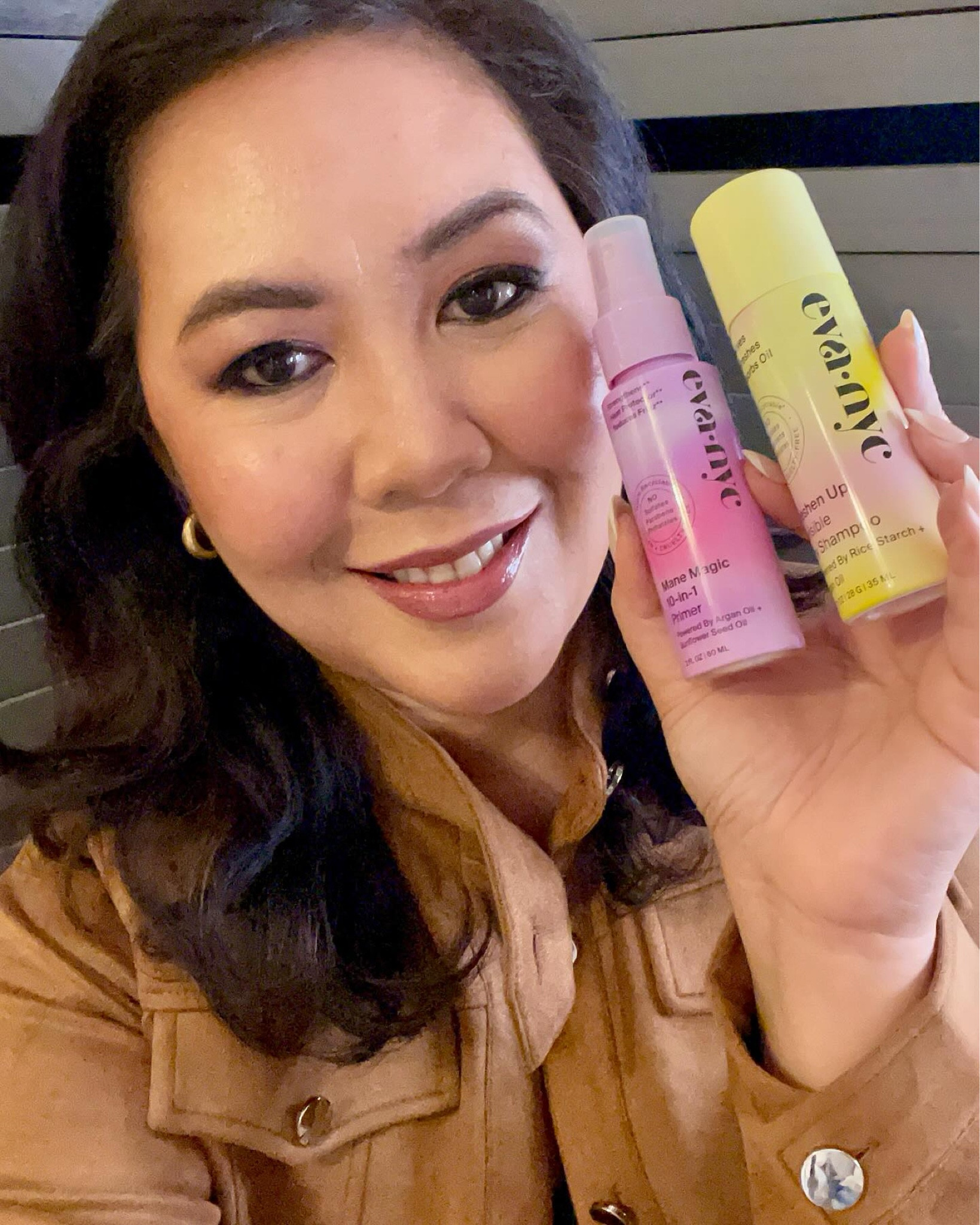 My favorite hair styling products when traveling are in mini sizes and they are from Eva NYC for a good hair day, every day.✨

💛Freshen Up Invisible Dry Shampoo
This invisible formula instantly revives lifeless hair by absorbing excess oil and odor, leaving it clean, fresh and bouncy.  Perfect for busy schedules and help keep all hair types looking fresh longer without washing. This will give you that just-washed look...even on day 3. Safe to use on keratin, Brazilian, and color-treated hair.

Spray lightly for even coverage. Use fingertips to massage through roots. This instantly refreshes and absorbs oil.  Love the smell and the best thing about this dry shampoo - it’s invisible formula. 

🩷Mane Magic 10-in-1 Primer
This multi-tasking formula gives a daily dose of vitamins & nutrients clinically proven to deliver 3x stronger hair with twice less frizz.  Safe to use on Keratin, Brazilian and color-treated hair.  This reduces UV related breakage.  Packaging is now made from 100% recyclable aluminum. 

This is truly magic in a bottle.  It smells amazing and makes my hair so smooth, feels silky to the touch, less frizzy and protected. 

Give these a try, you won’t be disappointed!💜

Available at Eva NYC
@ultabeauty @target @walmart @amazon @sallybeauty
@walgreens @cvspharmacy

Cruelty-free + 100% Vegan + 
Certified @bcorpuscan + Climate Neutral 

#evanyc #helloimeva #gifted @evahairnyc