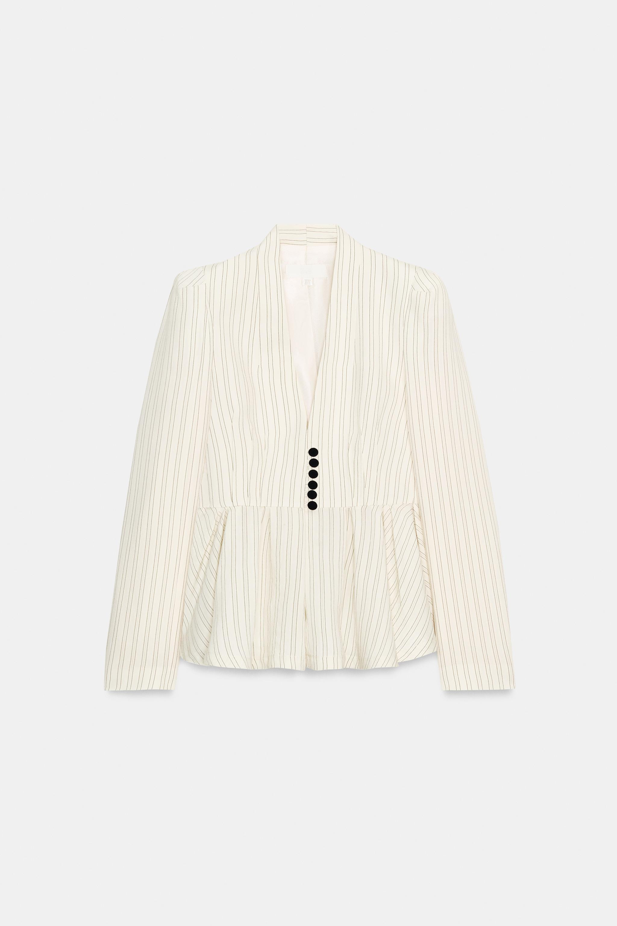 STRIPED PEPLUM BLAZER | Zara US