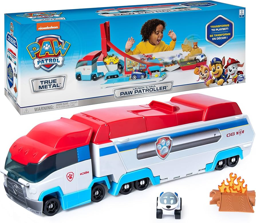 PAW Patrol, Launch’N Haul PAW Patroller, Transforming 2-in-1 Track Set for True Metal Die-Cast ... | Amazon (US)