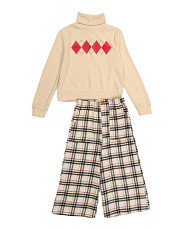 Big Girl Turtleneck Sweater And Wide Leg Pants Set | Marshalls