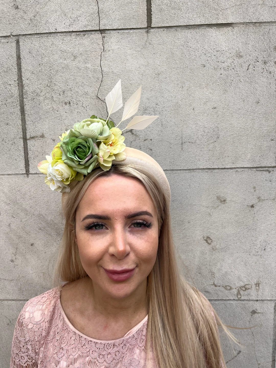 Cream Champagne Chartreuse Olive Green Green Flower Velvet Padded Headband Fascinator Wedding Gue... | Etsy (US)
