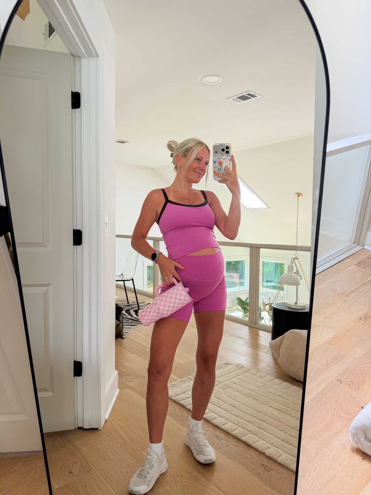 Wearing smalls in the top and bottom in this @shopvitality set! 25 weeks pregnant for reference and still wearing my true size — their stuff stretches so well while still being compressive and flattering!

#LTKgrwm #LTKootd #LTKActive