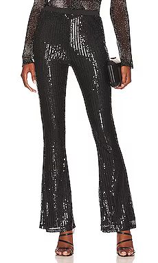 superdown Tara Sequin Flare Pant in Black from Revolve.com | Revolve Clothing (Global)