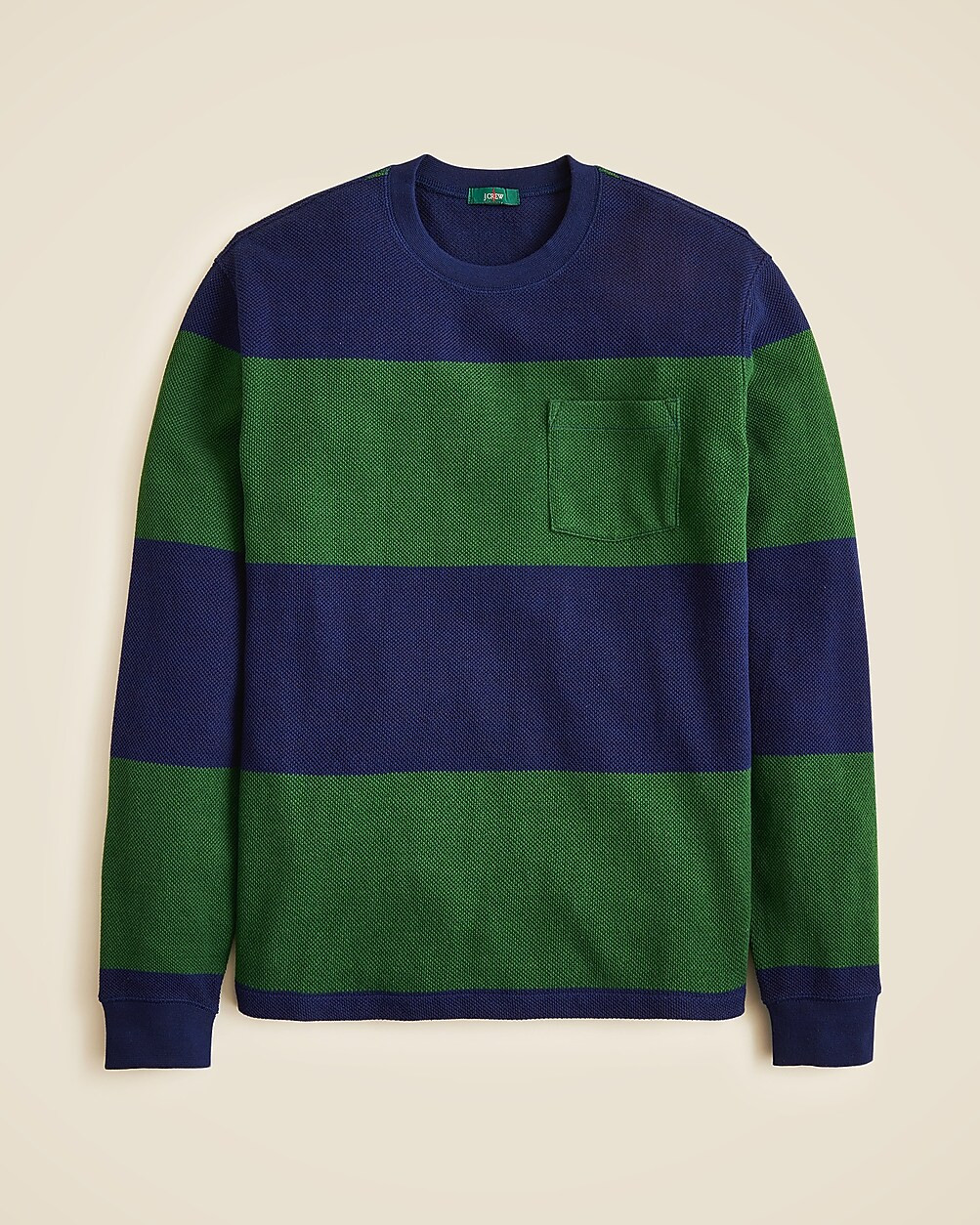 Long-sleeve macropiqué cotton T-shirt in stripe | J. Crew US
