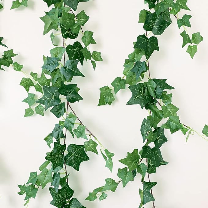 3 Strands Odorless Artificial Ivy Vines Kit, 71" Silk Ivy Garland with Green Leaves, Fake Hanging... | Amazon (US)