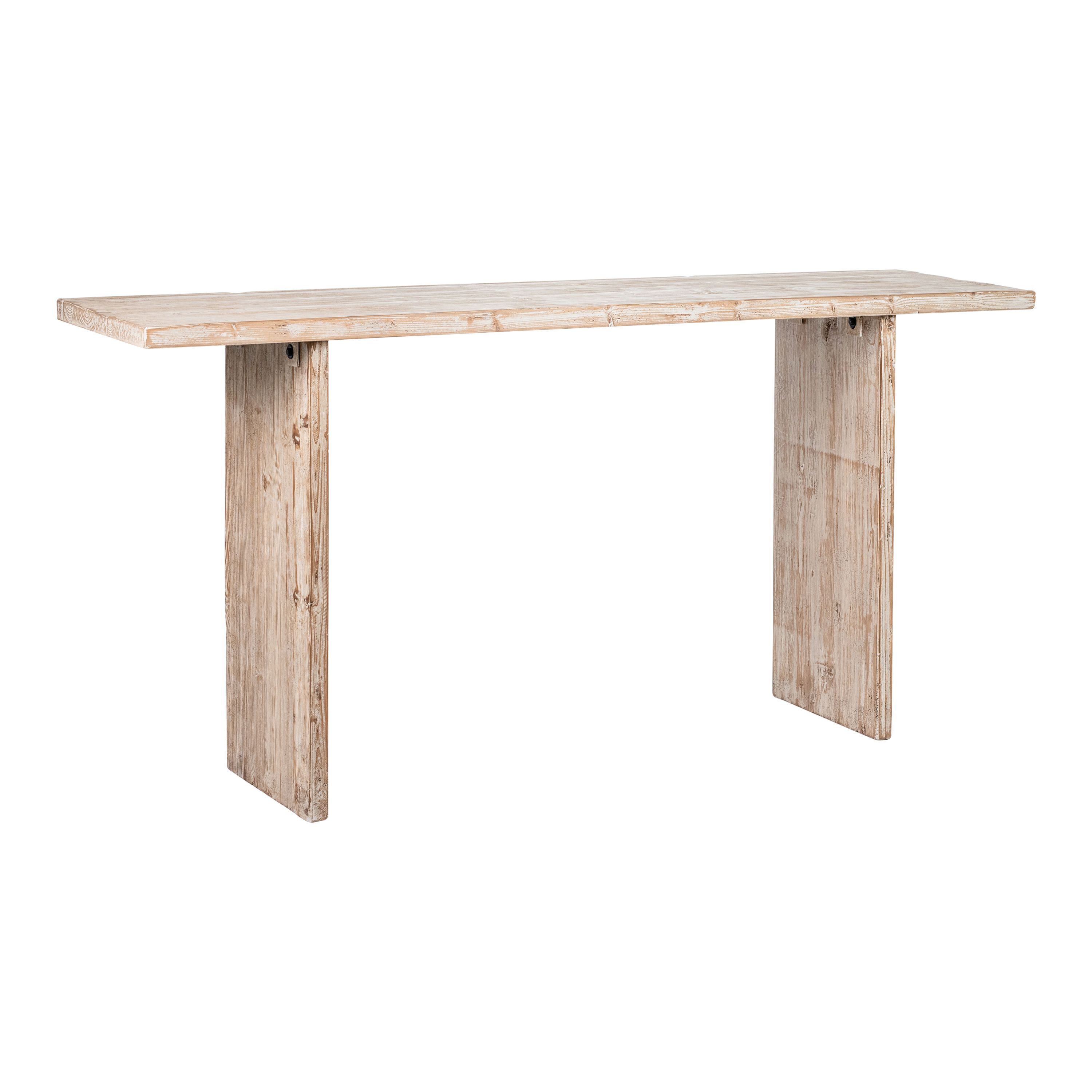 Tyne Aged White Reclaimed Pine Console Table | World Market
