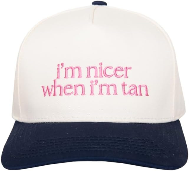 KATYDID I’m Nicer When I’m Tan Vintage Hat - Two-Toned Trucker Hat - Embroidered Vintage Base... | Amazon (US)