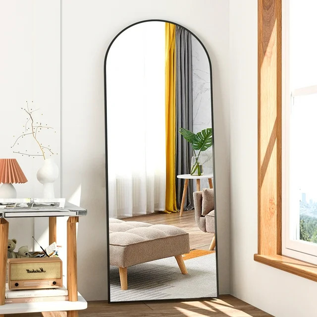 CISTEROMAN Full Length Mirror Arched Mirror, Floor Mirror with Stand, 64" x 21" Full Body Mirror ... | Walmart (US)