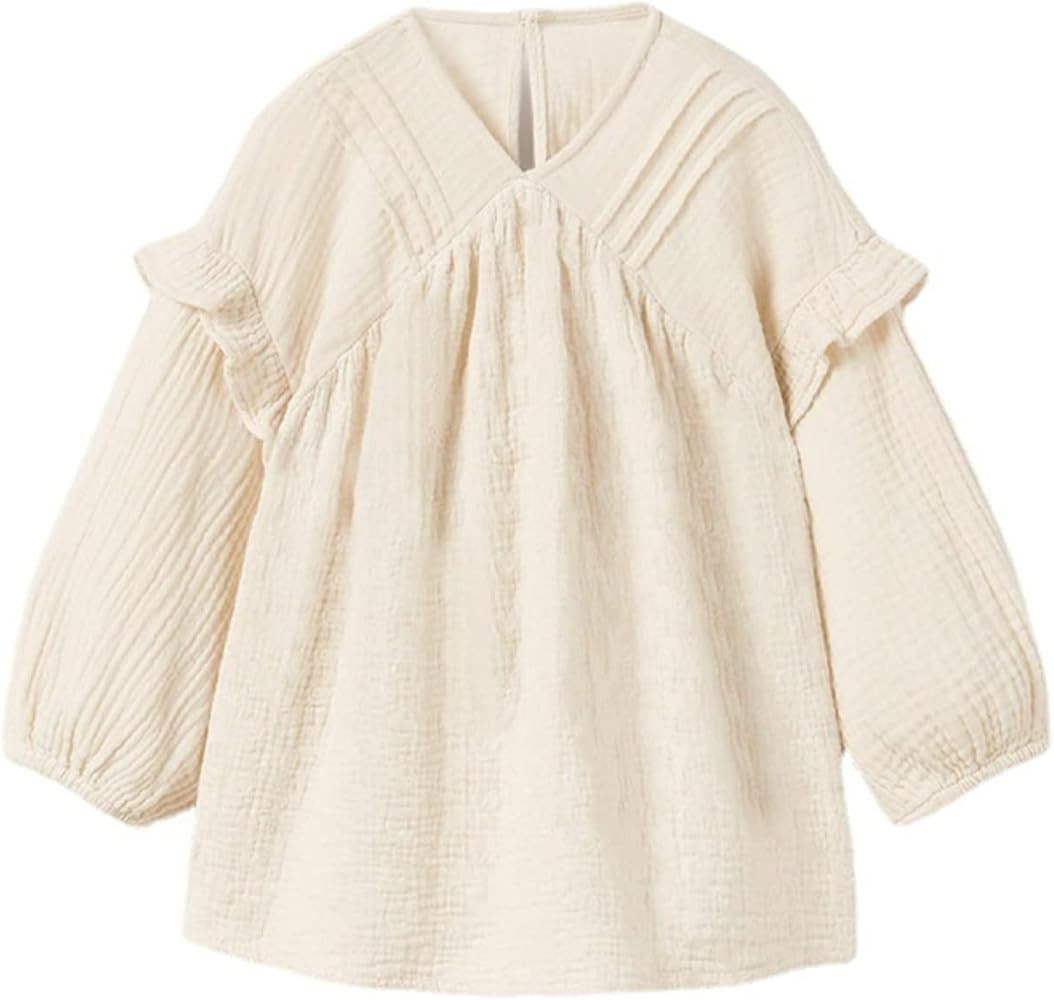 Kids Toddler Baby Girls Spring Summer Solid Cotton Long Sleeve Tshirt Tops Clothes Outfit Child L... | Amazon (US)