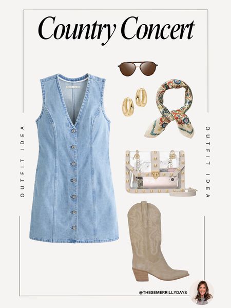Summer Country Concert Outfit - festival dress - denim dress - cowboy boots - clear bag for concert 

#LTKStyleTip #LTKItBag #LTKFestival