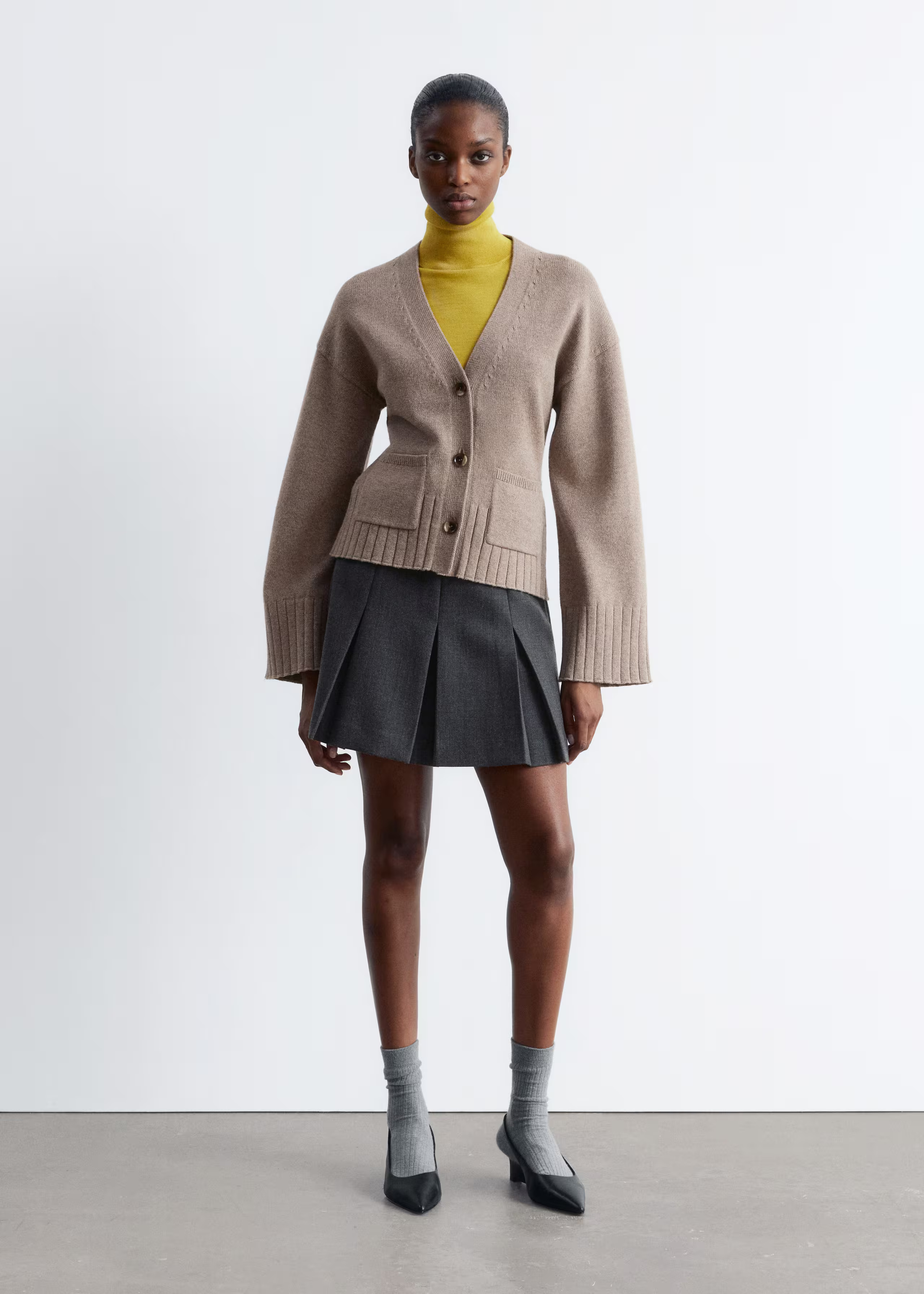 Tapered Knit Cardigan - Mole - Cardigans - & Other Stories GB | & Other Stories UK