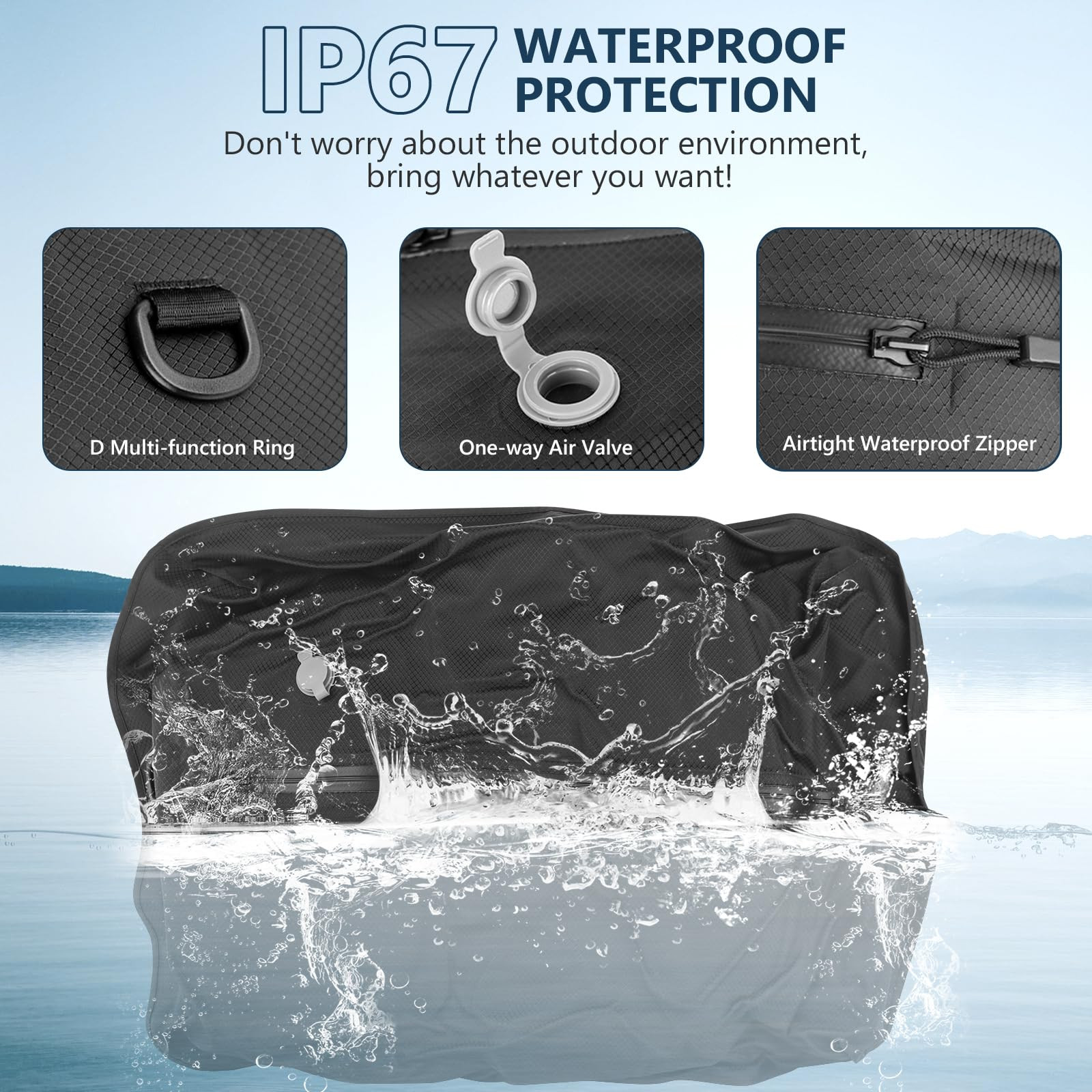 Professional Vacuum Bags for Travel with Wireless Vacuum Pump, IP67 Reusable Vacuum Compression B... | Amazon (US)