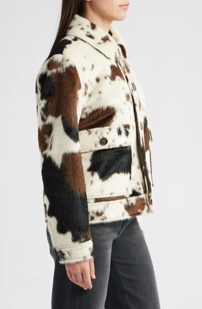 Bernardo Cow Print Faux Fur Jacket | Nordstrom | Nordstrom