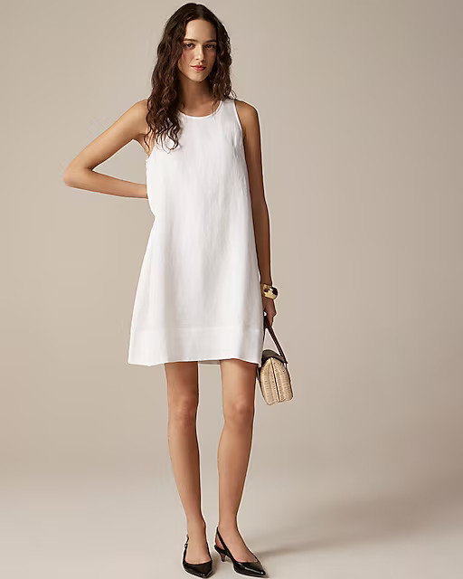 Maxine button-back dress in linen | J. Crew US