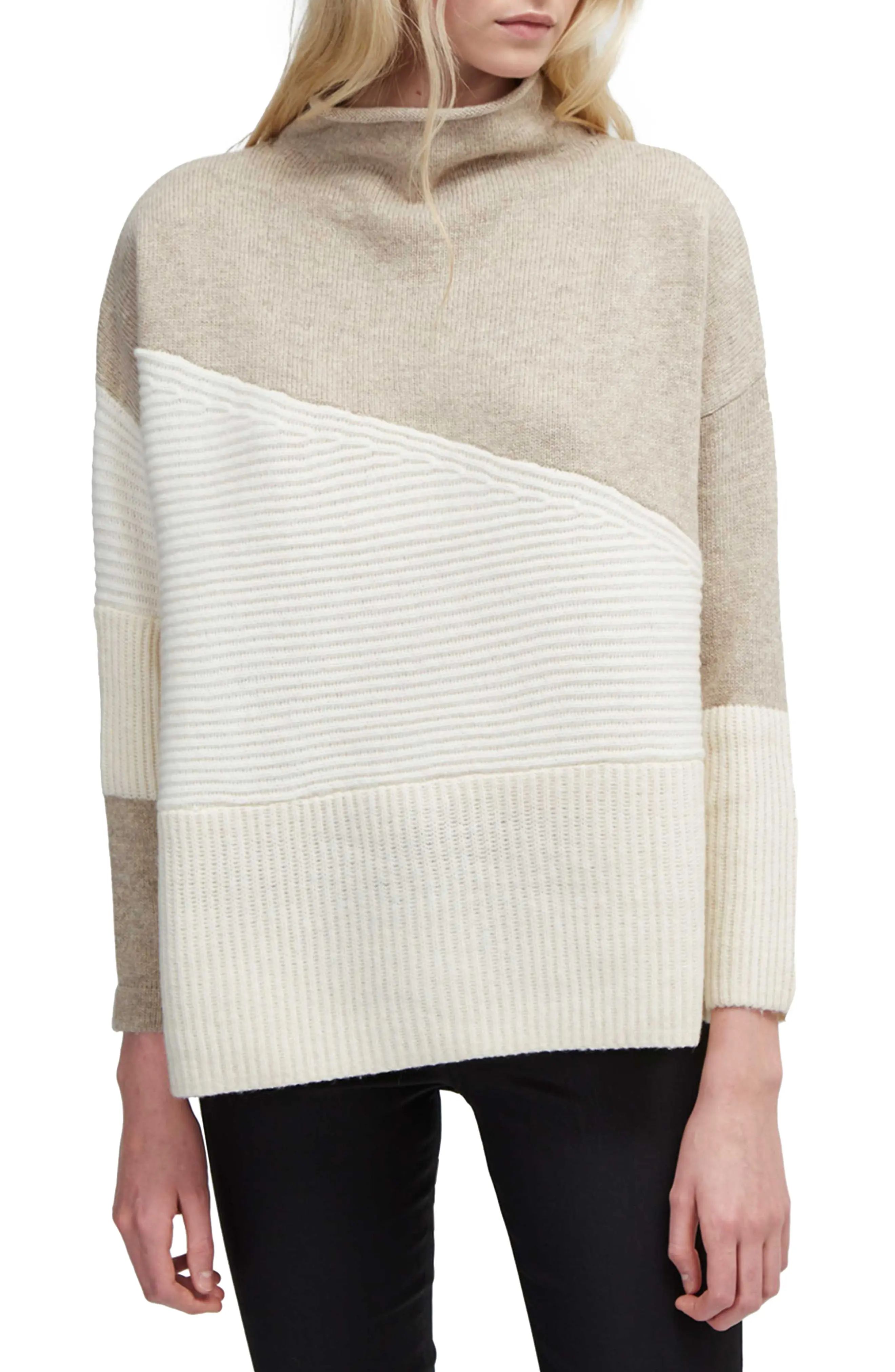 French Connection Patchwork Mock Neck Sweater | Nordstrom