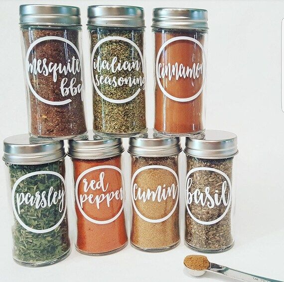 Custom Farmhouse Calligraphy Spice Jar Container Labels  | Etsy | Etsy (US)