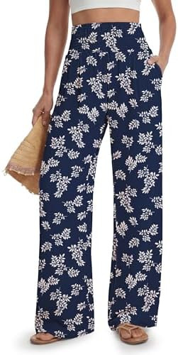Tall Women's 32"/34"/36" Inseam Palazzo Pants High Waisted Casual Wide Leg Summer Beach Lounge Tr... | Amazon (US)