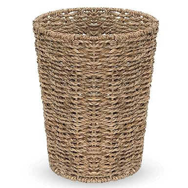 KOLWOVEN Small Wicker Trash Can in Bedroom, Bathroom - Mini Trash Can in Office - Boho Woven Wick... | Amazon (US)