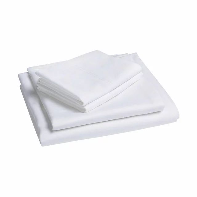 Better Homes & Gardens 300 Thread Count White Cotton Sateen Bed Sheet Set, Queen | Walmart (US)