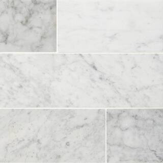 Carrara White Honed White Marble Subway Tile 4 in. x 12 in., Floor and Wall (4.95 sq. ft./Case) | The Home Depot