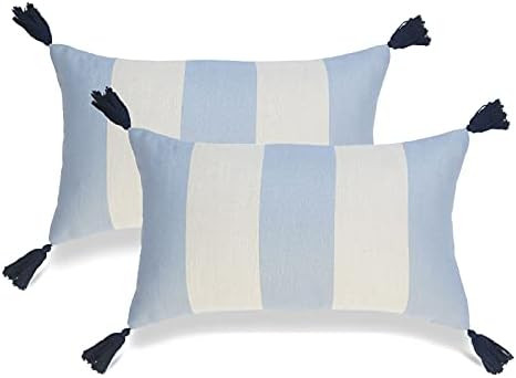 Hofdeco Beach Coastal Indoor Outdoor Pillow Cover ONLY, Water Resistant for Patio Lounge Sofa, Sk... | Amazon (US)