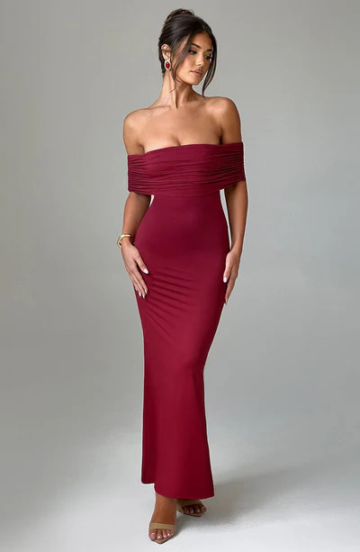 Belinda Maxi Dress - Burgundy | Babyboo (global)