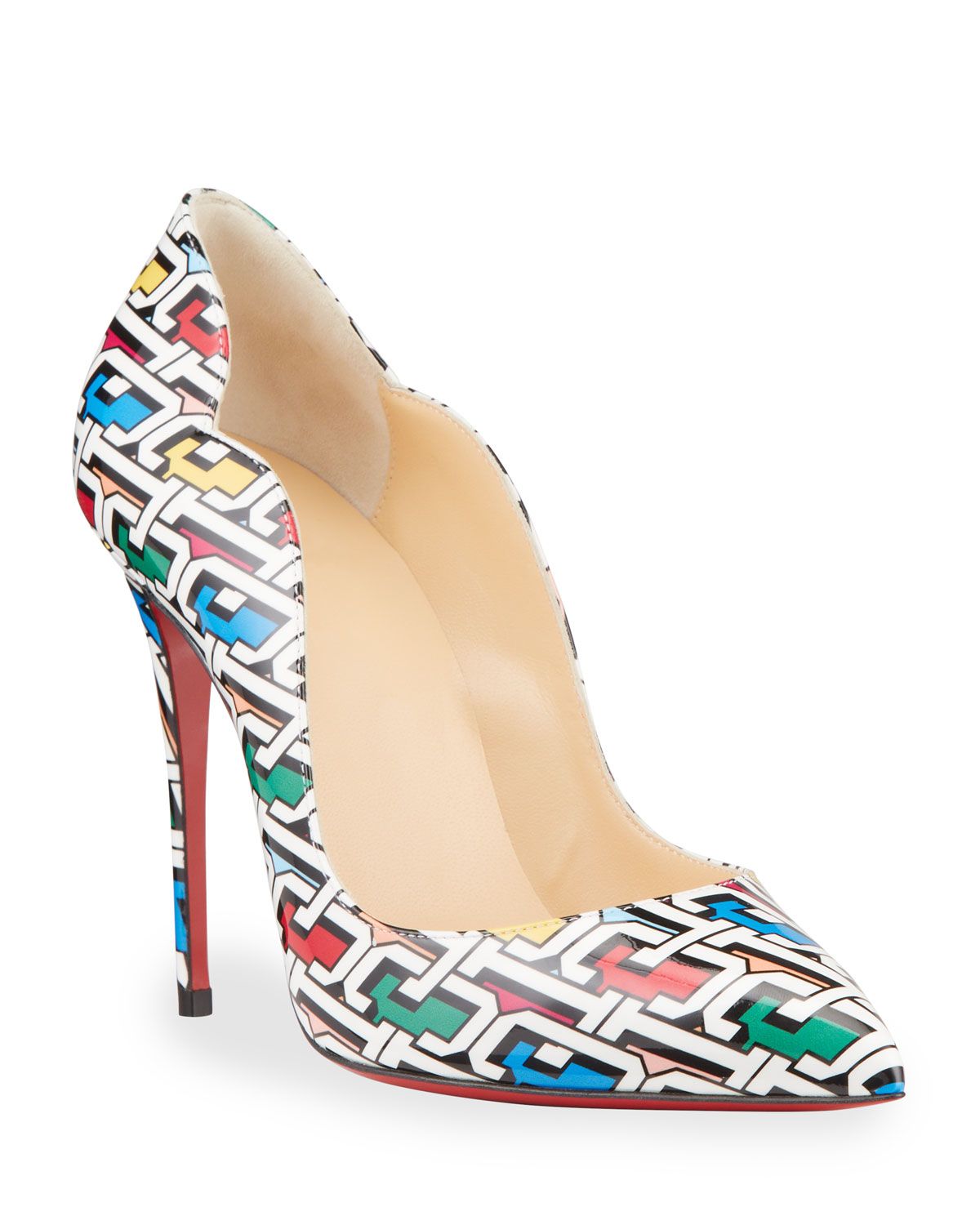 Hot Chick Printed Patent Stiletto Pumps | Neiman Marcus