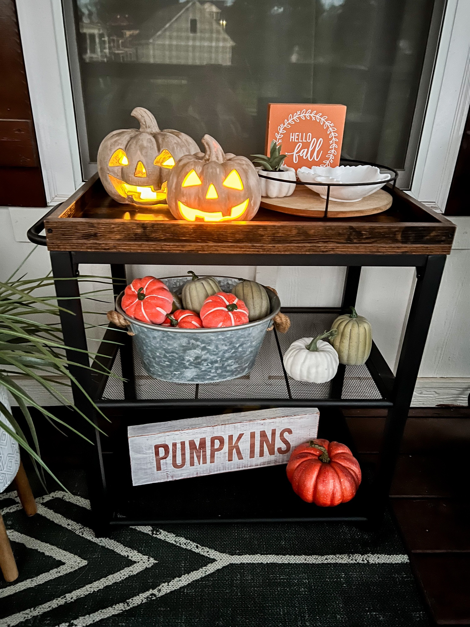 Loving how my DIY Jack O’ Lanterns look lit up on my porch! Be sure to check out my blog to see just how I made these Pottery Barn Dupes exactly: https://morningsonmacedonia.com/pottery-barn-jack-o-lantern-dupe/ 🎃

#LTKunder100 #LTKhome #LTKSeasonal
