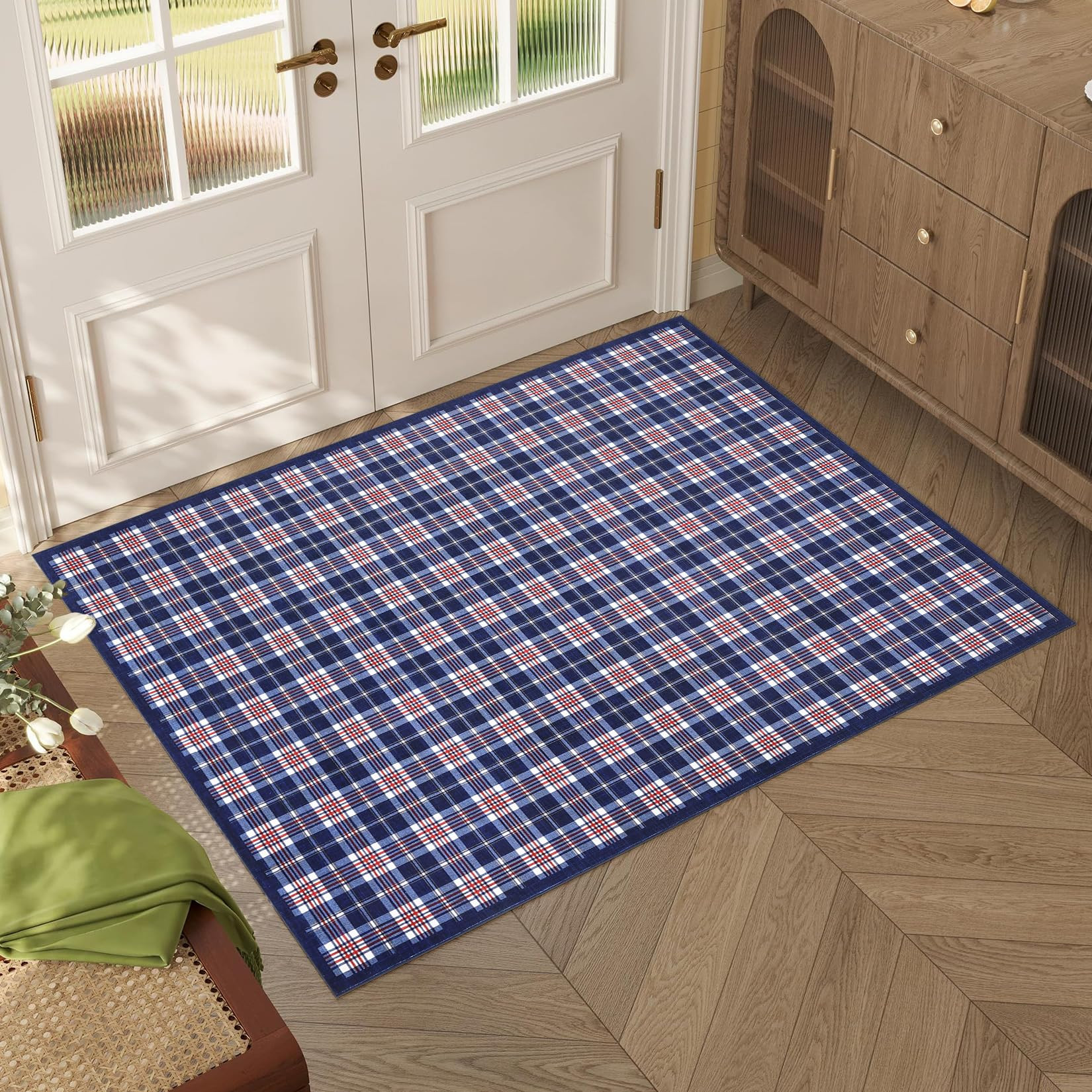 GarveeHome Checkered Rugs 2x3, Machine Washable Entryway Rug with Non Slip Backing, Stain Resista... | Amazon (US)