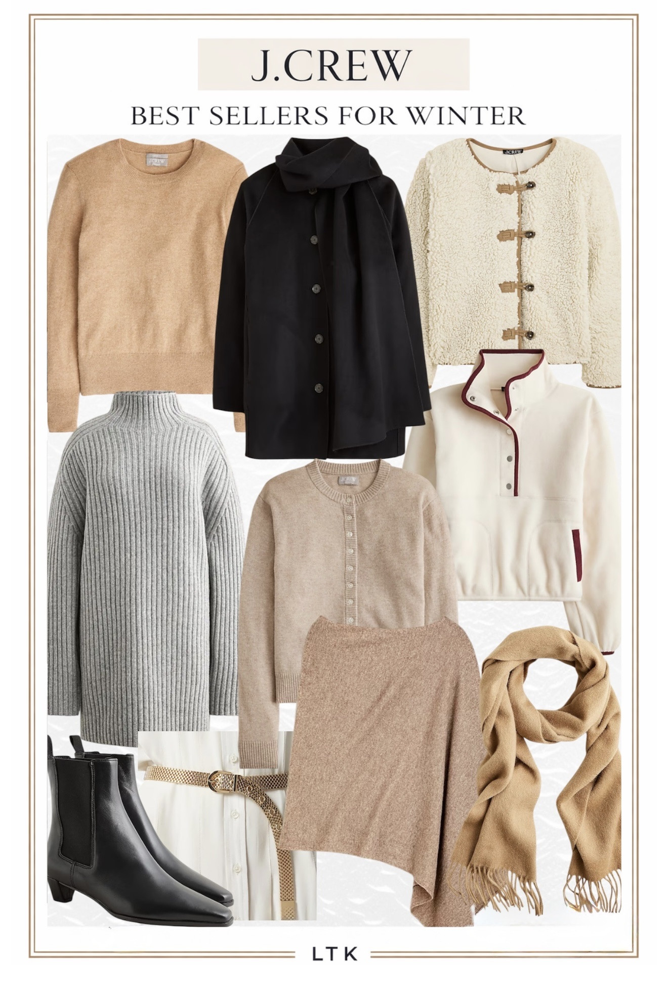 J.Crew’s winter collection right now includes lots of cozy knits, fleece sherpa pieces, cashmere layers, and insulated outerwear — these are some of the best sellers. 



Scarf coat, J. Crew winter fashion, winter coat, winter outfits, statement coat 

#LTKFindsUnder100

#LTKSaleAlert #LTKSeasonal #LTKWorkwear