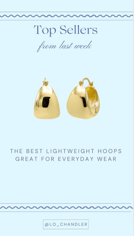 These gold hoops are so pretty and such great quality! They are very lightweight and perfect for every day where. Under $30.





Gold jewelry 
Gold, hoops 
Lightweight hoops 


#LTKBeauty #LTKFindsUnder50 #LTKStyleTip