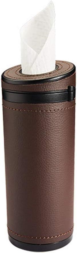 Car Tissue Tube, Cylinder Tissue Box Diameter 2.75'' PU Leather Round Tissues Container for Car C... | Amazon (US)