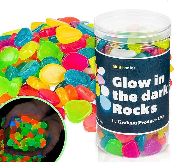 Graham Products 190 Pieces Glow in The Dark Rocks | Indoor & Outdoor Use - Garden, Fish Tank Pebb... | Amazon (US)