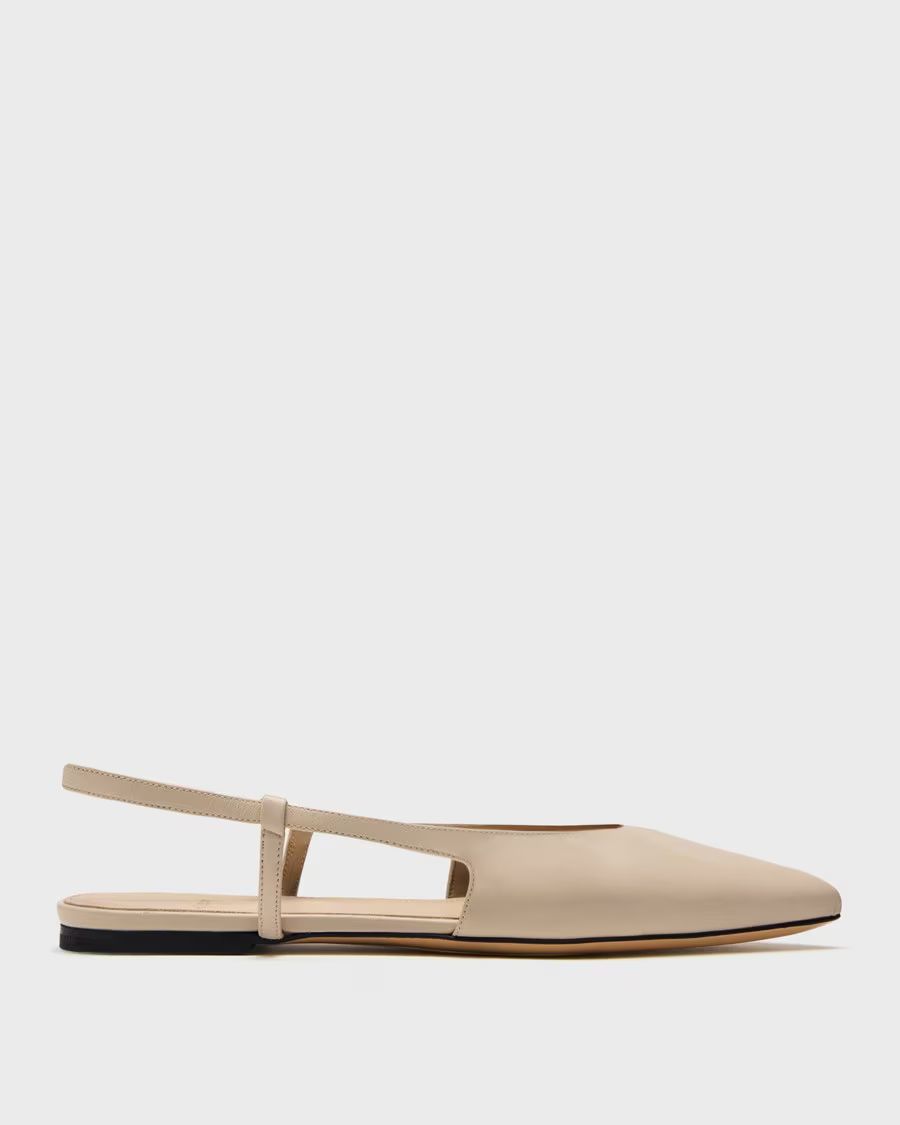 Slingback Flat in Leather | Theory