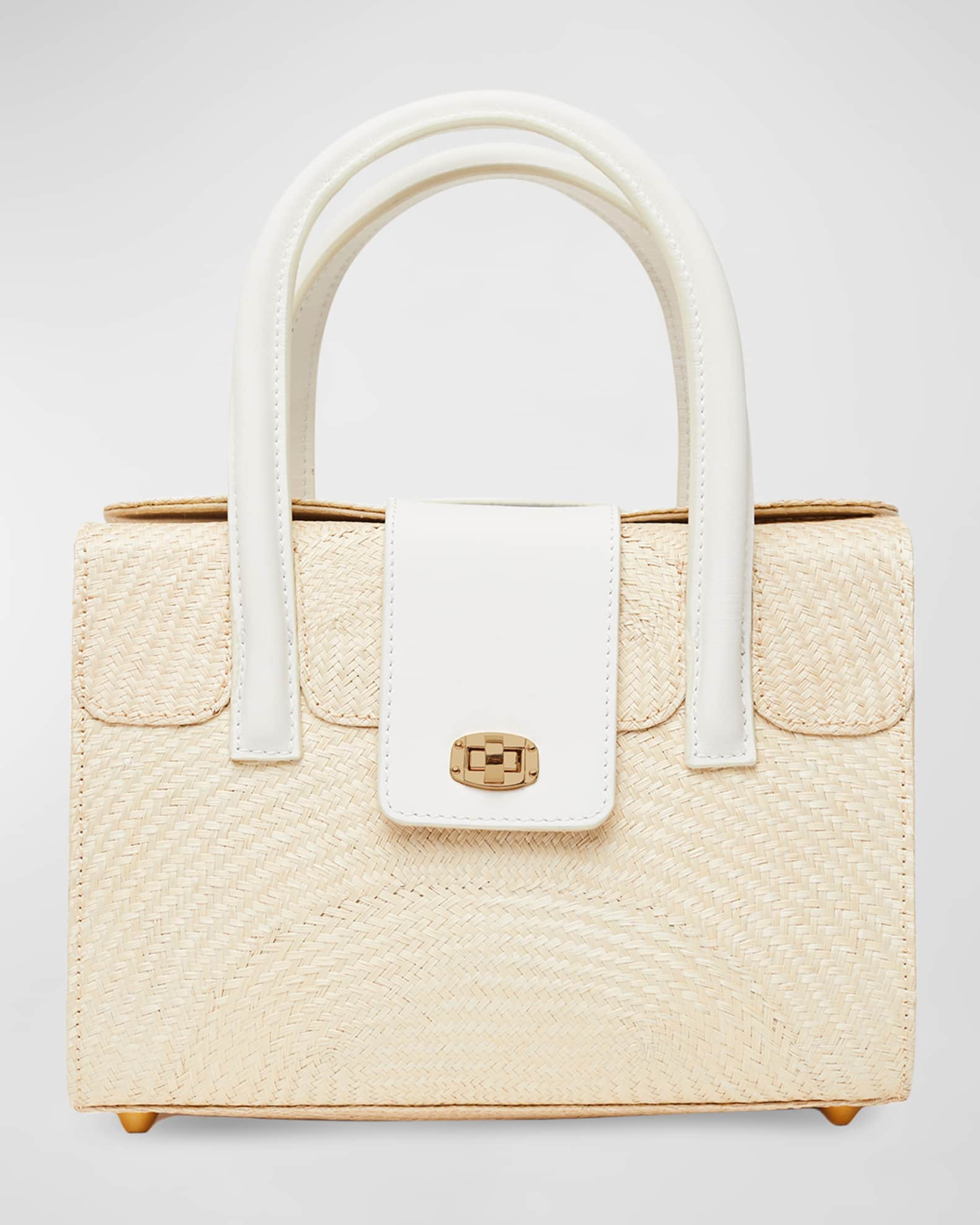 POOLSIDE Mini Summer Straw Top-Handle Bag | Neiman Marcus